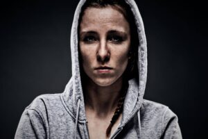 female boxer hoodie