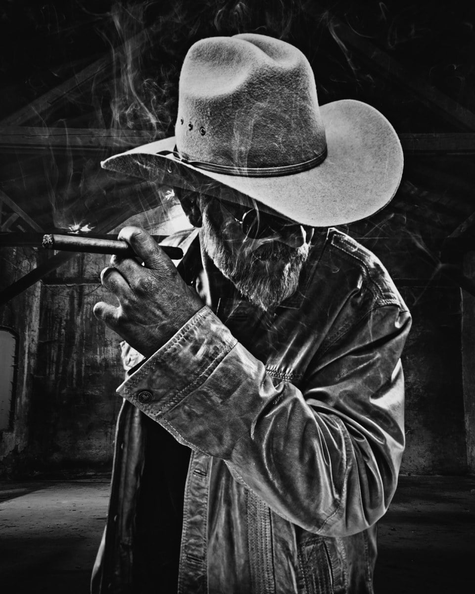 Texas Cigar portrait bw Texas Cigar portrait bw